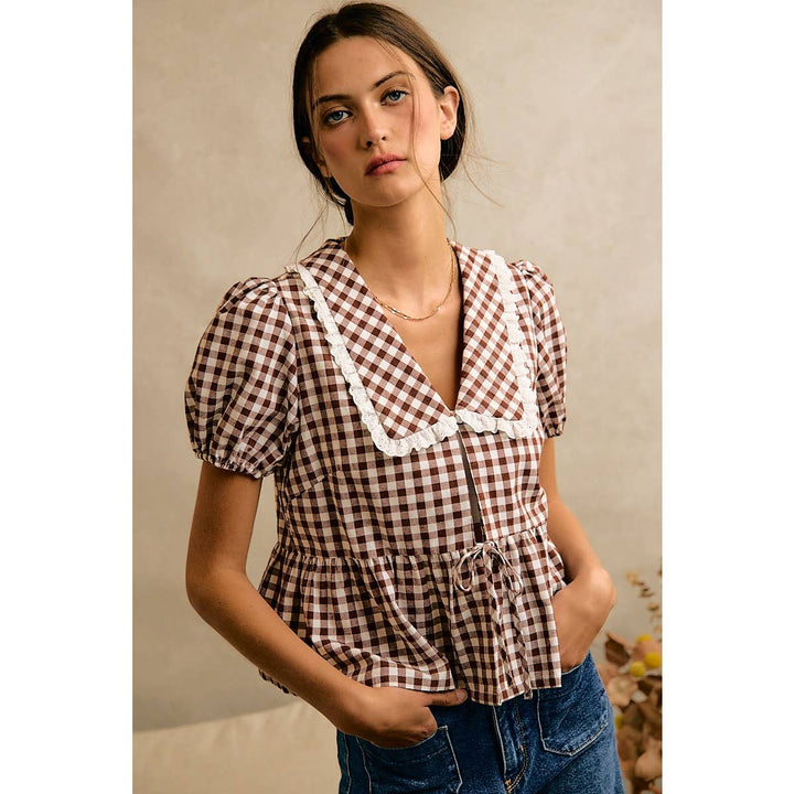 The Gingham Peter Pan Blouse