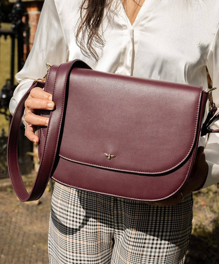 Fable England - FABLE Nina Burgundy Vegan Leather Messenger Purse ON SALE