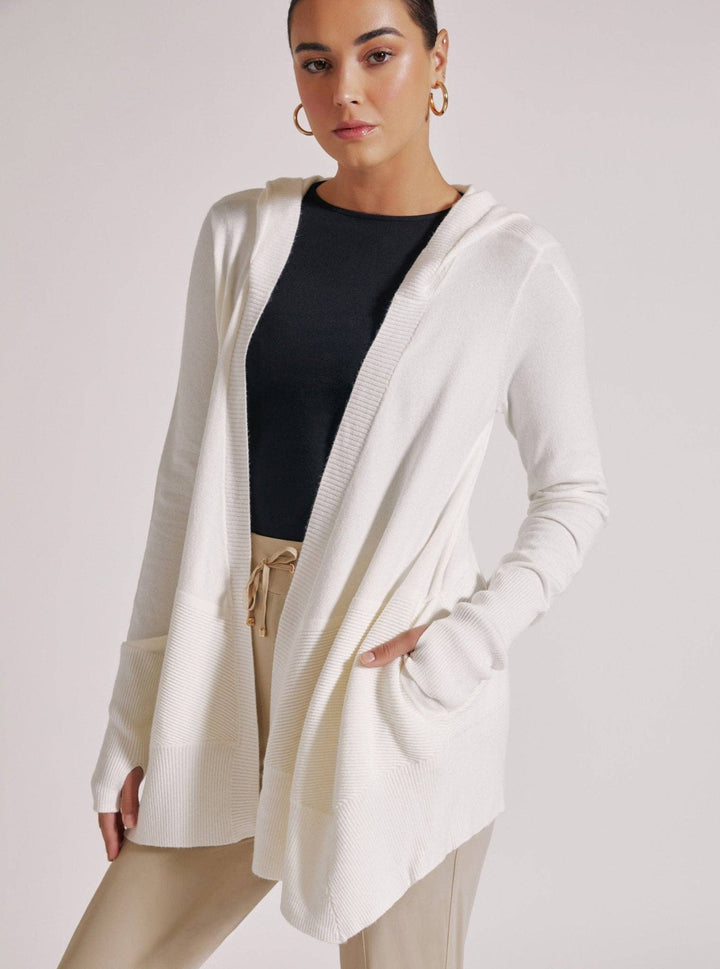 Blanc Noir - Hooded Portola Cardigan - White