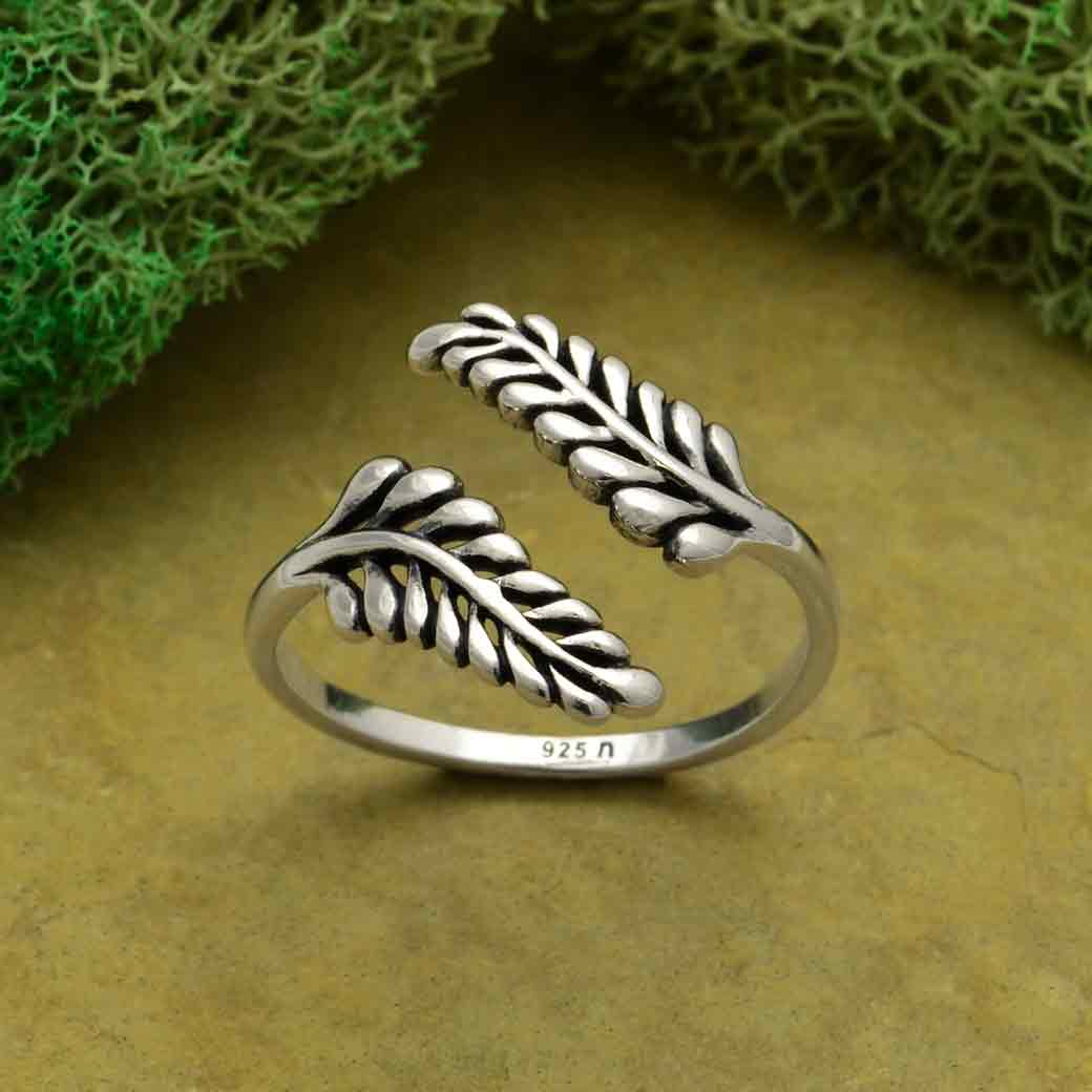 Nina Designs - Adjustable Sprig Leaf Ring