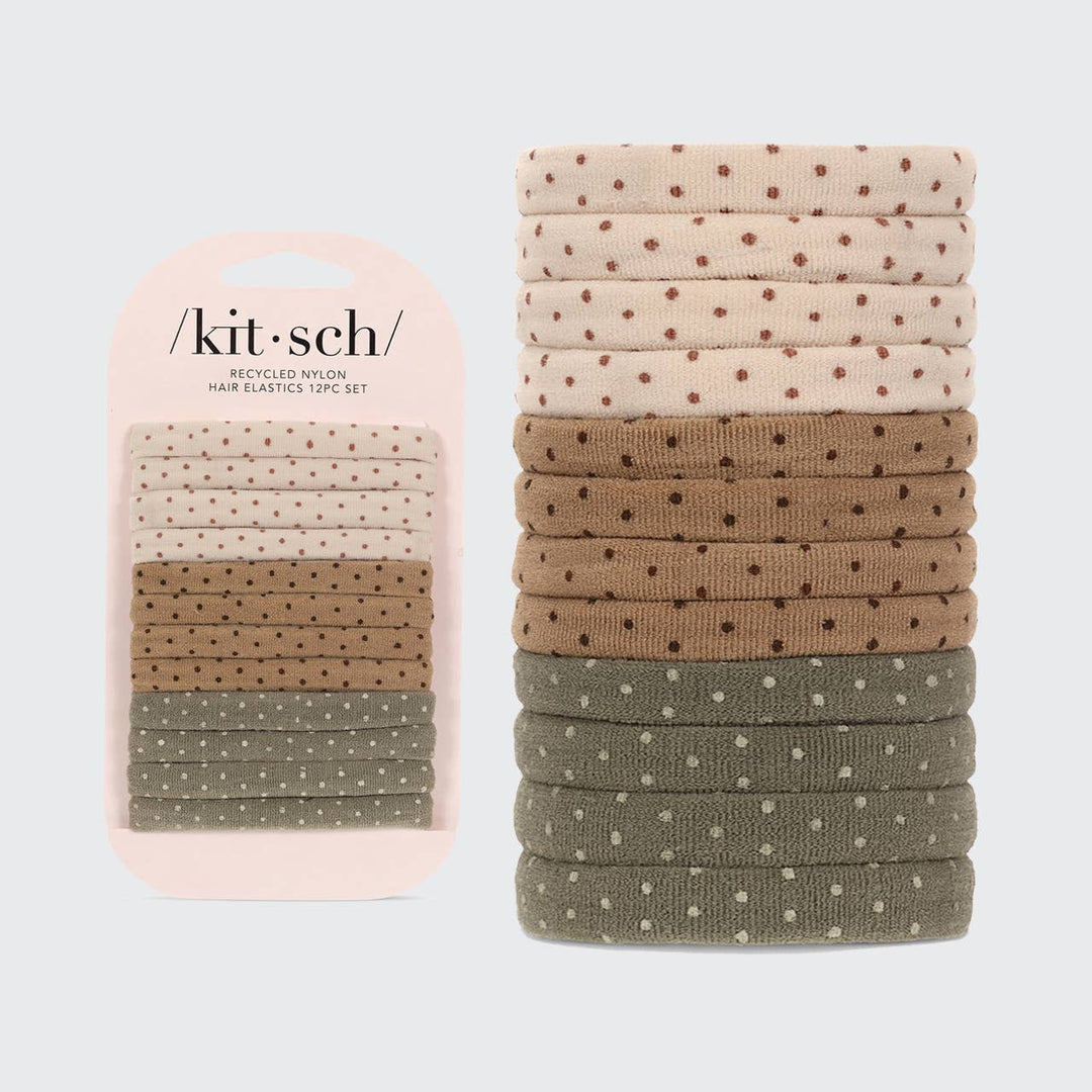 KITSCH - Recycled Nylon Medium Polka Dot Elastics 12pc - Multi