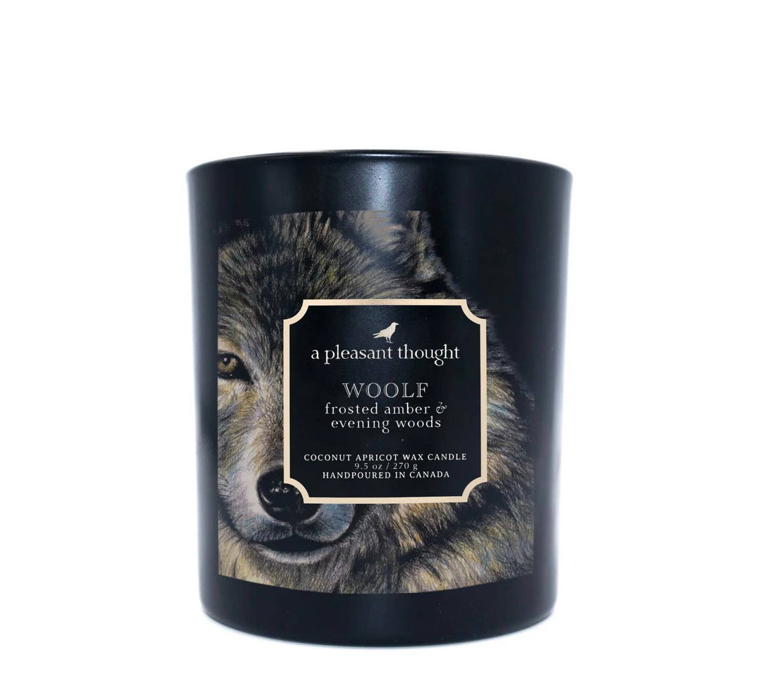 A Pleasant Thought - WOOLF | FROSTED AMBER & EVENING WOODS | RAVEN CANDLE