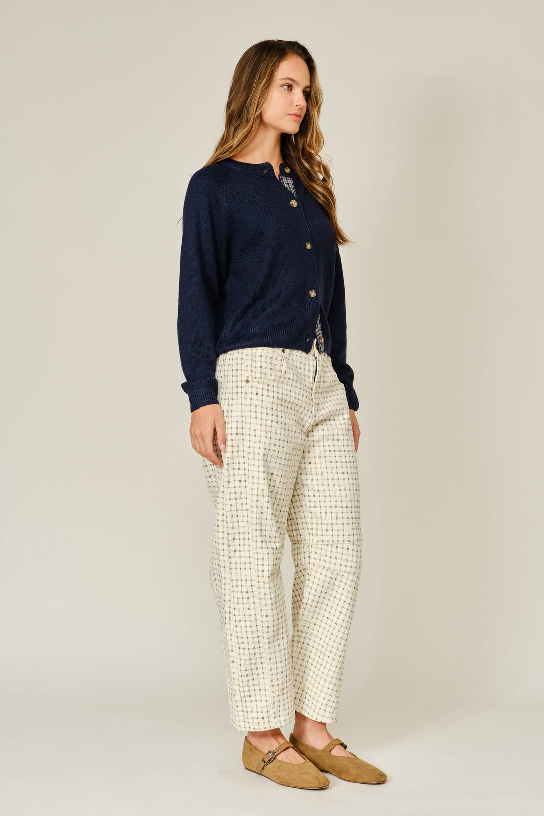 Pre-Order: Oxford Plaid Barrel Pants