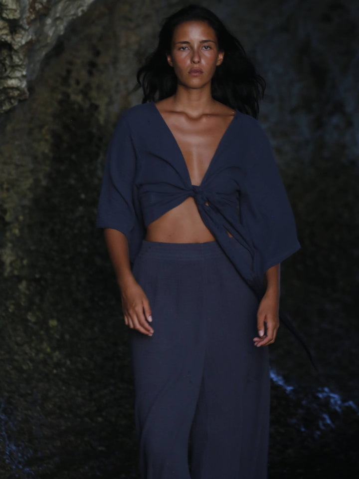 The Handloom - Skye Palazzo Pants - Navy
