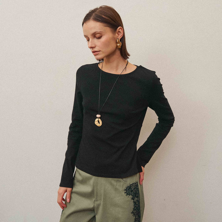 The Able Lace Back Long Sleeve Top