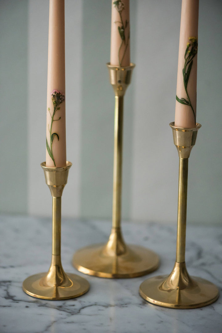 The Classic Brass Candle Holder Set