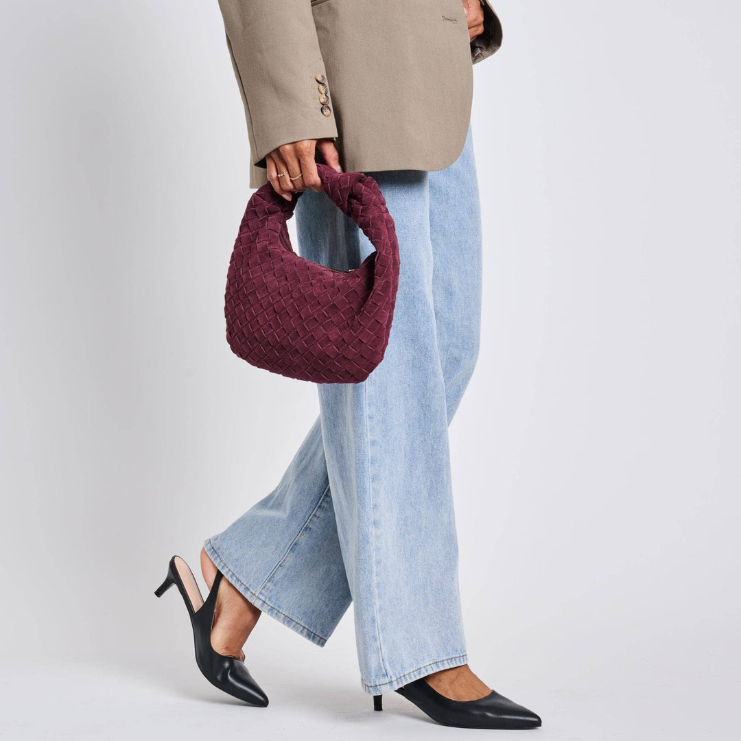 Moda Luxe - Autumn Woven Genuine Suede Leather Clutch