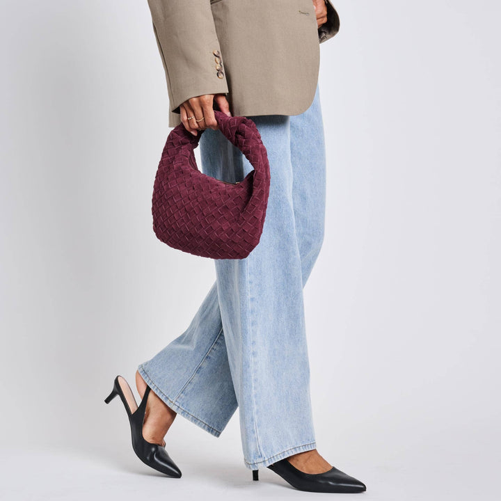 Moda Luxe - Autumn Woven Genuine Suede Leather Clutch