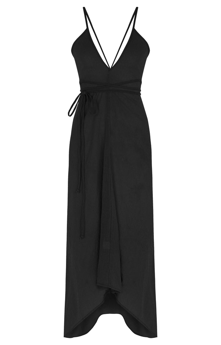 Sage Maxi Dress - Black | 100% Turkish Cotton Beach Dress resortwear- ON SALE