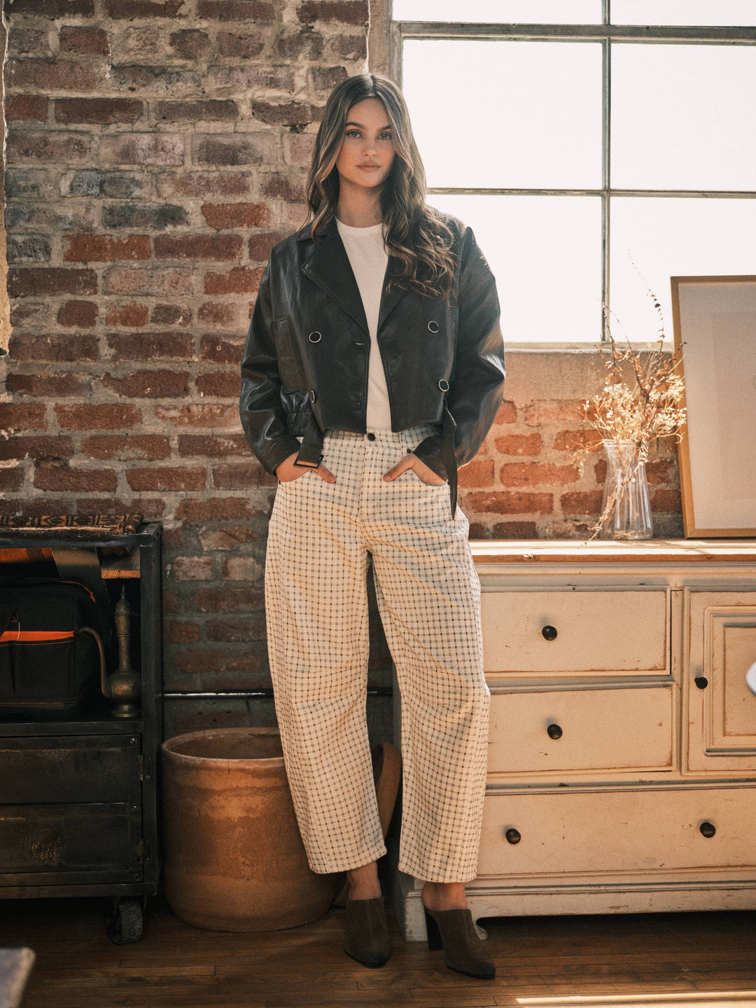 Pre-Order: Oxford Plaid Barrel Pants
