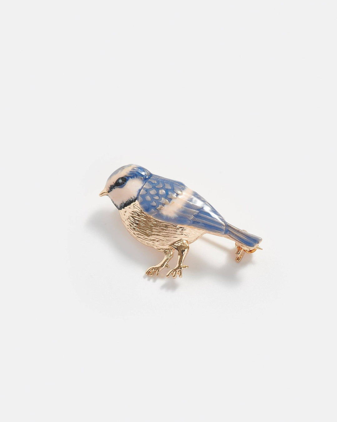 FABLE Enamel Blue Tit Brooch