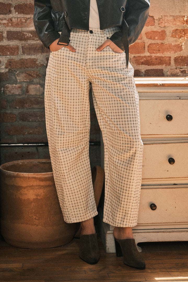 Pre-Order: Oxford Plaid Barrel Pants