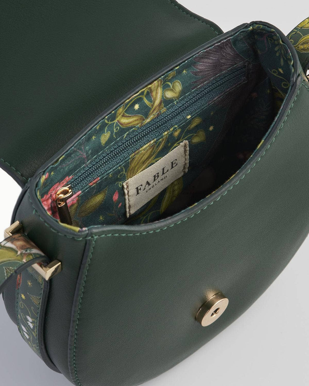 Fable England - FABLE Into the Woods Green Saddle Purse