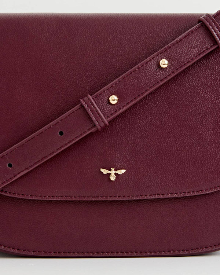 Fable England - FABLE Nina Burgundy Vegan Leather Messenger Purse ON SALE