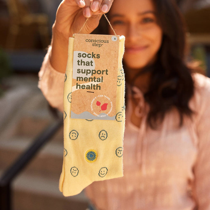 Conscious Step - Socks that Support Mental Health (Smiley Faces)