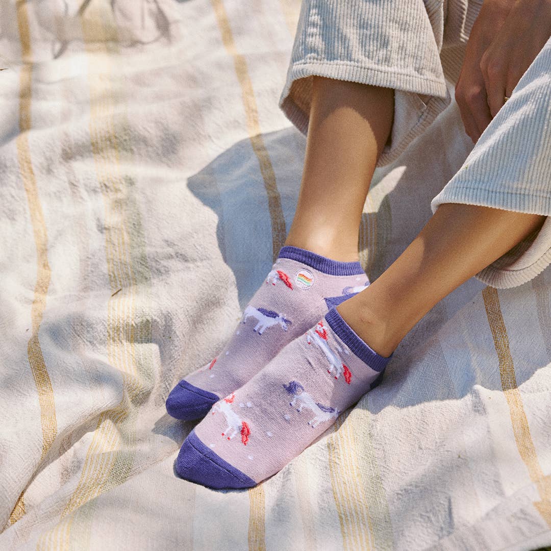 Conscious Step - Ankle Socks that Save LGBTQ Lives (Purple Unicorns)