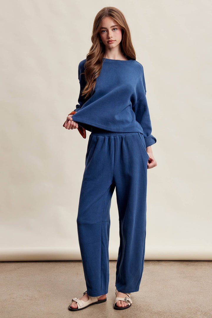 PRE-ORDER-Relaxed Stretch Cotton Knit Lounge Set