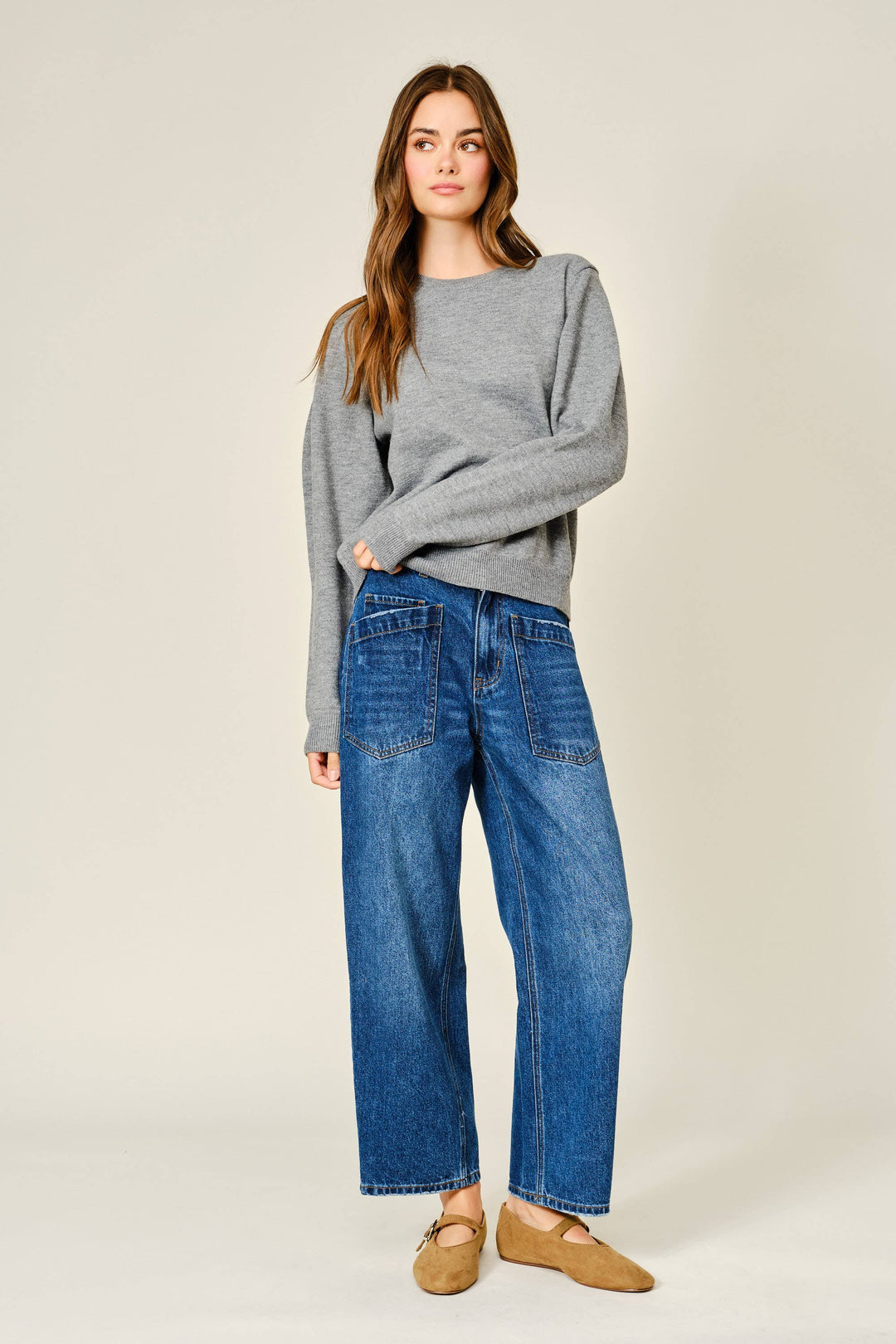 The Semi-Barrel Jeans | Mid Blue Denim
