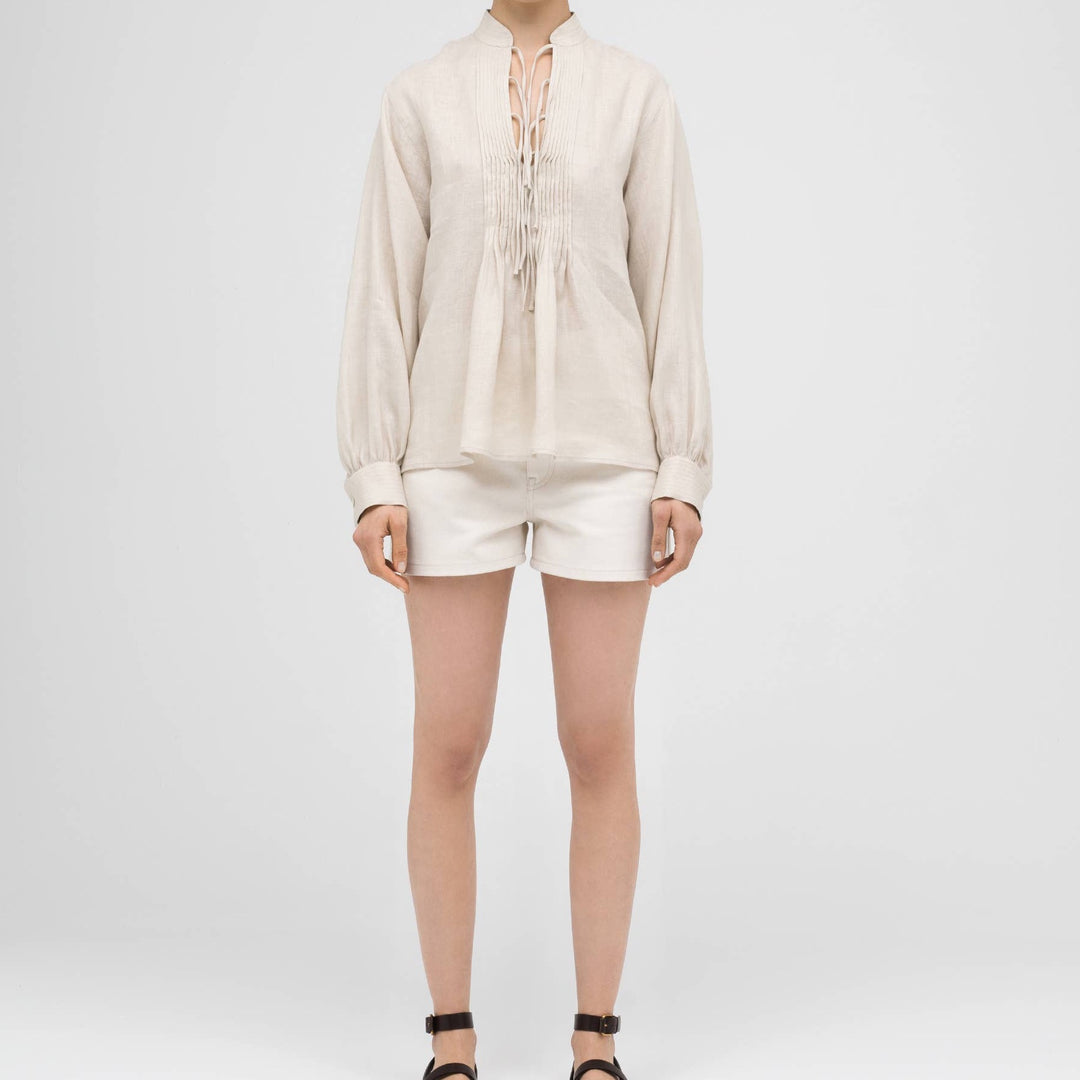 The pleated Linen blouse
