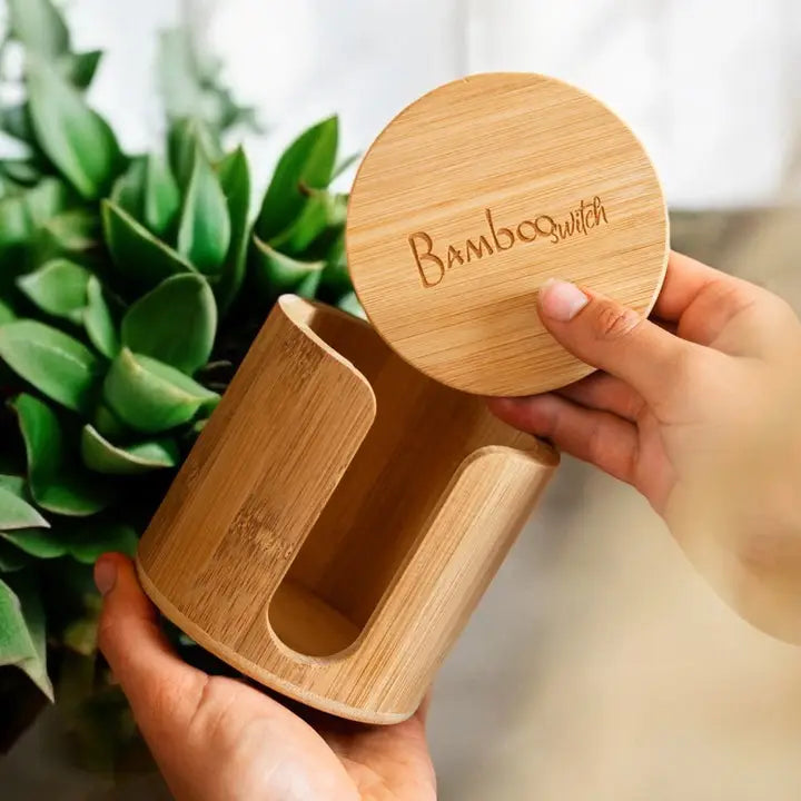 Bamboo Facial Rounds and Holder Set