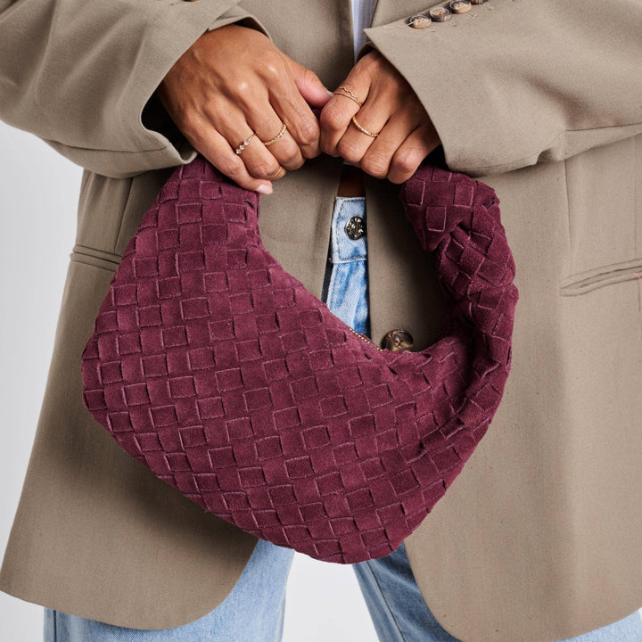 Moda Luxe - Autumn Woven Genuine Suede Leather Clutch