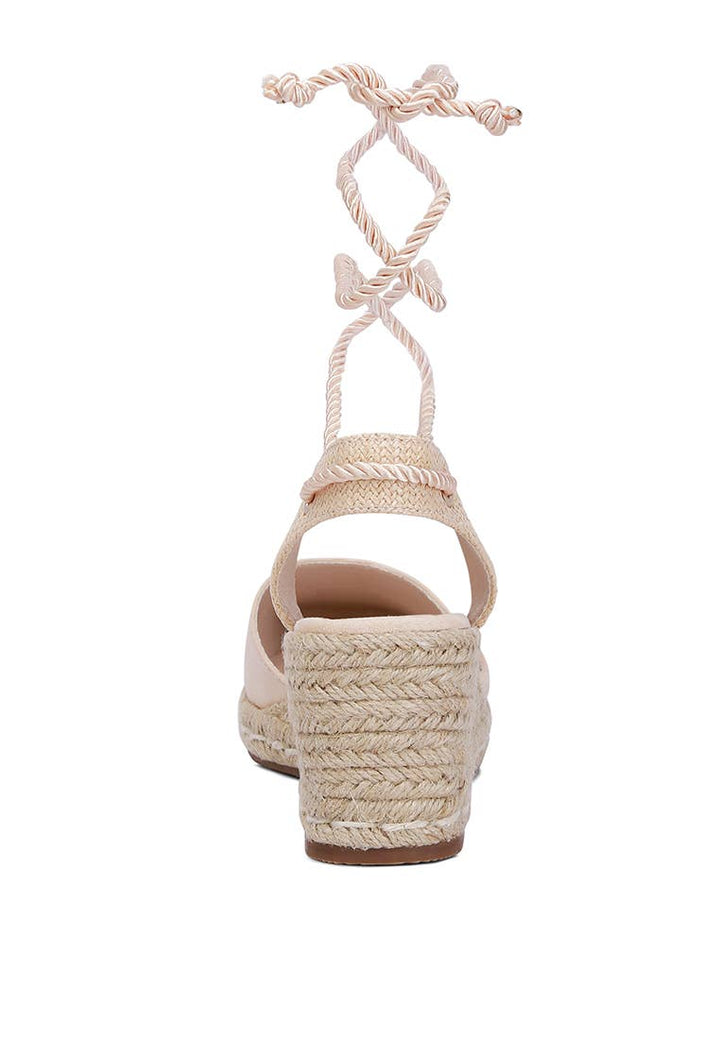 RagCompany - Aiden Lace-Up Crochet Espadrilles-ON SALE