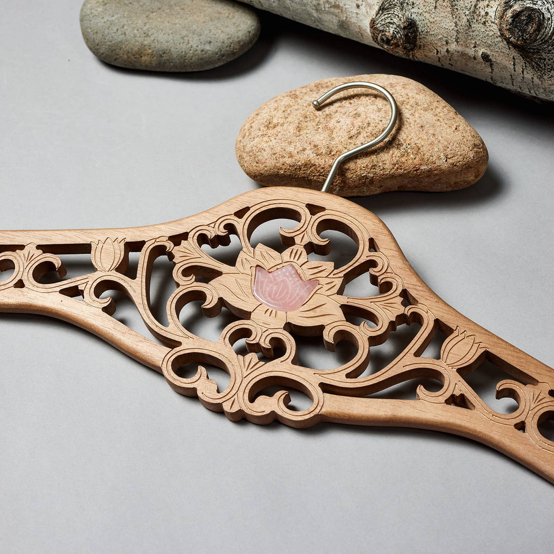 Radiant Home Products - Lotus Wood Designer Hanger -Multiple Sizes & crystals
