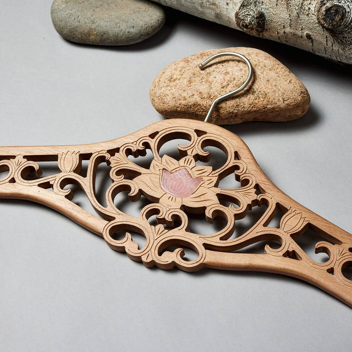 Radiant Home Products - Lotus Wood Designer Hanger -Multiple Sizes & crystals