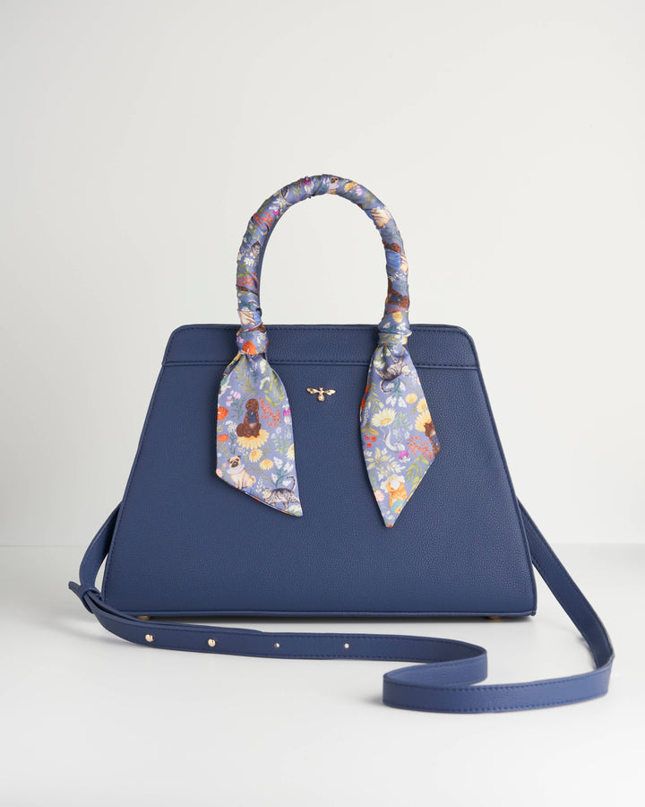 Fable England - FABLE x Catherine Rowe Pet Portraits Navy Medium Tote Purse