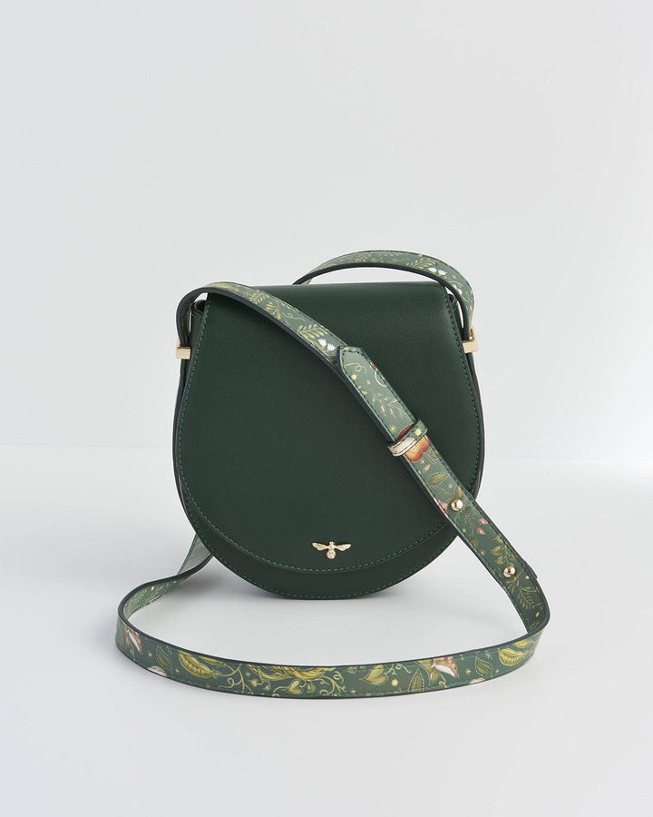 Fable England - FABLE Into the Woods Green Saddle Purse
