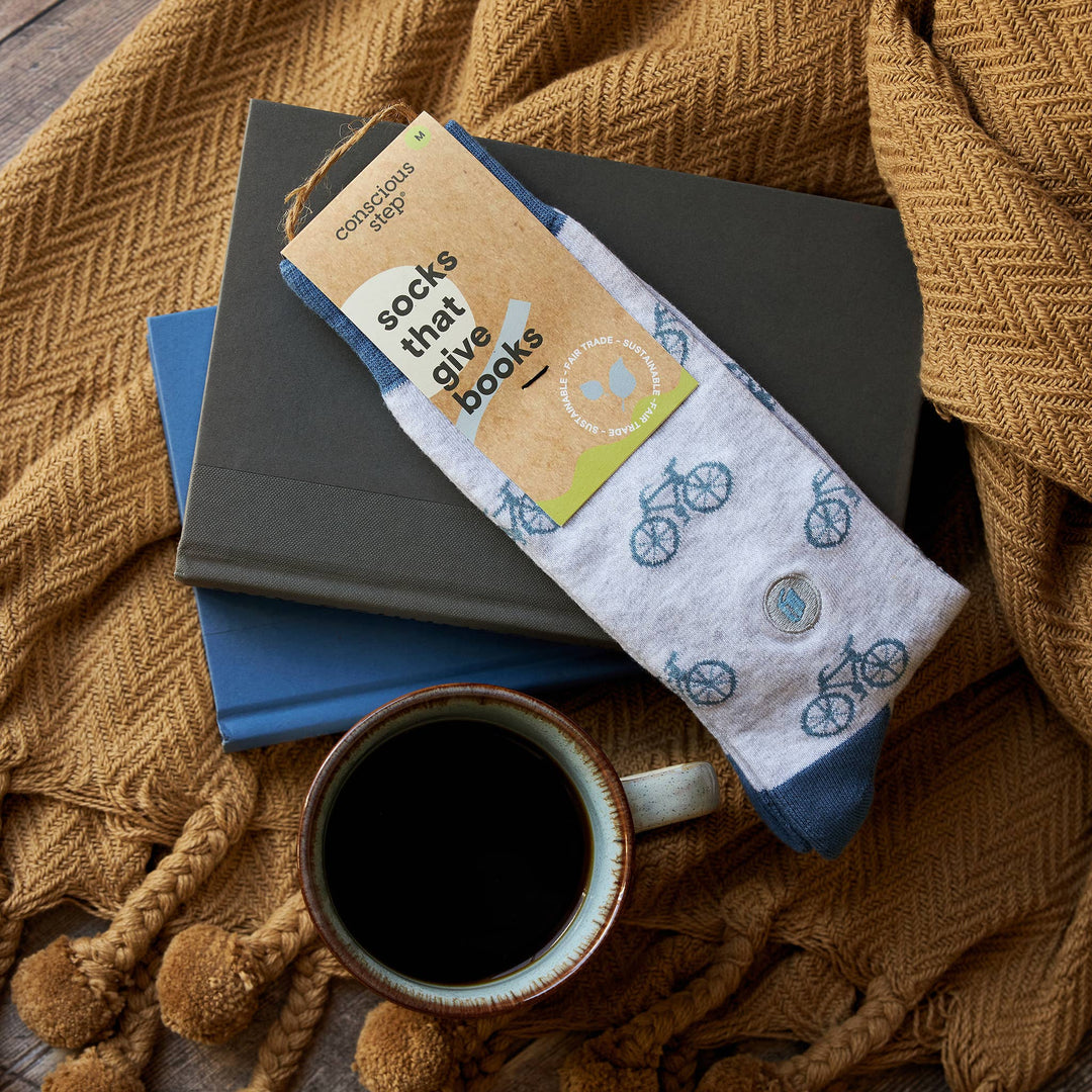 Conscious Step - Socks that Give (Gray Bicycles)