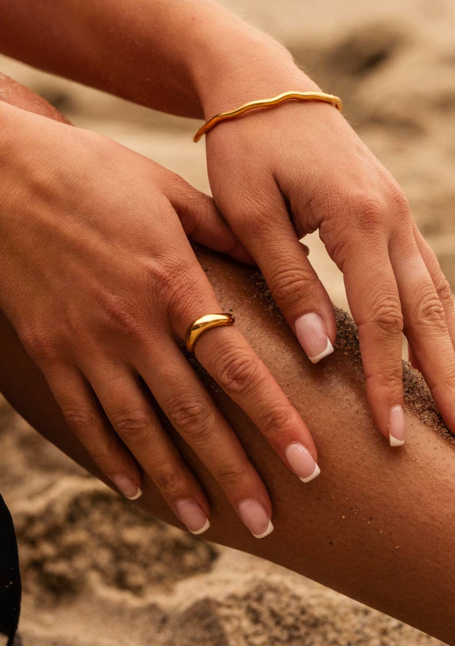Calista Wavy Cuff Bracelet — Gold