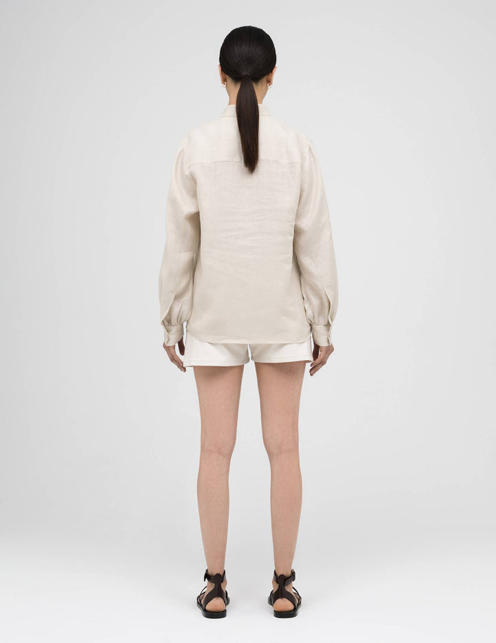 The pleated Linen blouse