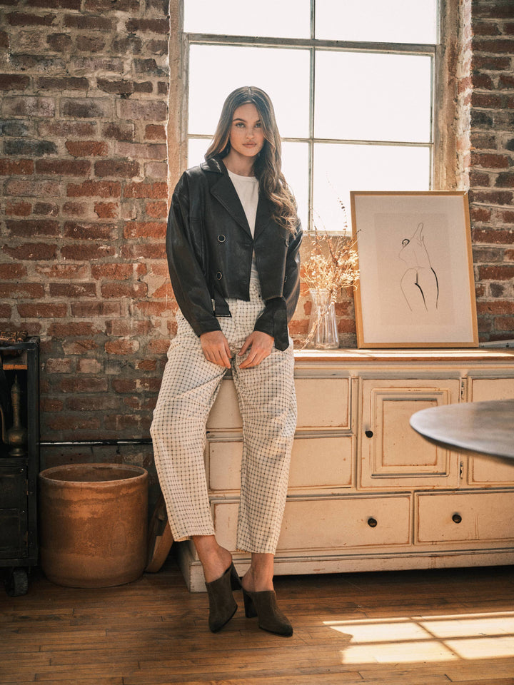 Pre-Order: Oxford Plaid Barrel Pants