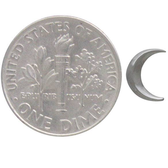 Nina Designs - Sterling Silver Moon Post Earrings 7x5mm