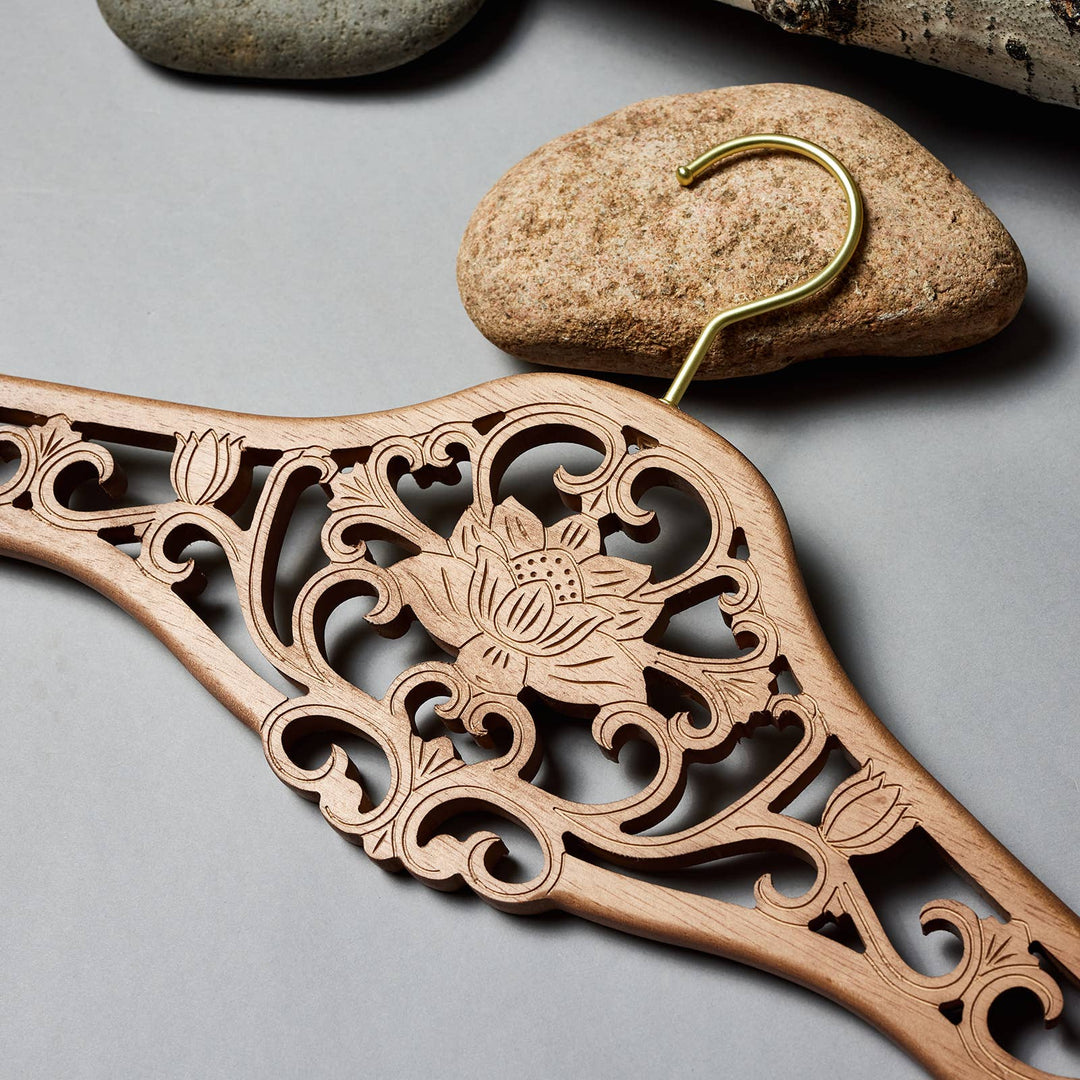 Radiant Home Products - Lotus Wood Designer Hanger -Multiple Sizes & crystals