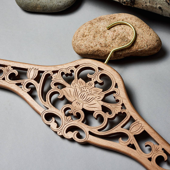 Radiant Home Products - Lotus Wood Designer Hanger -Multiple Sizes & crystals