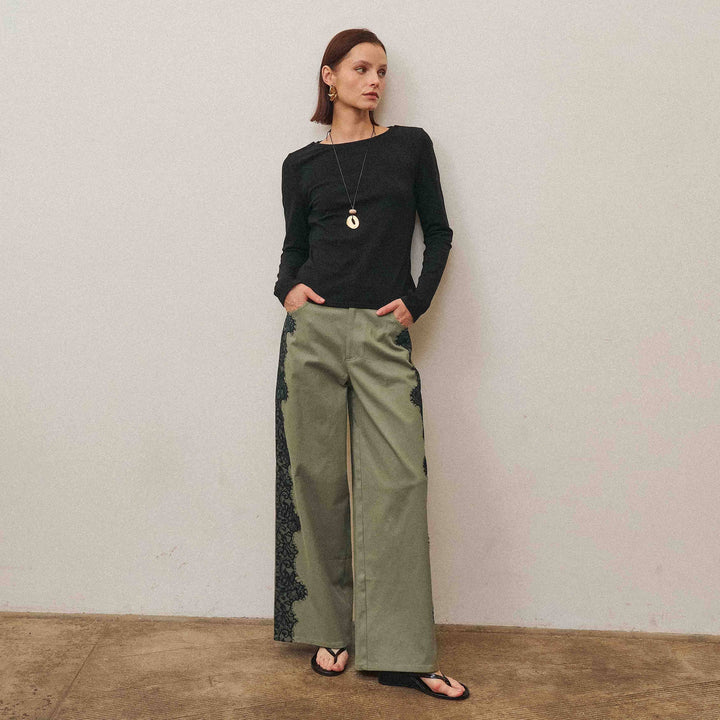 The Able Lace Back Long Sleeve Top