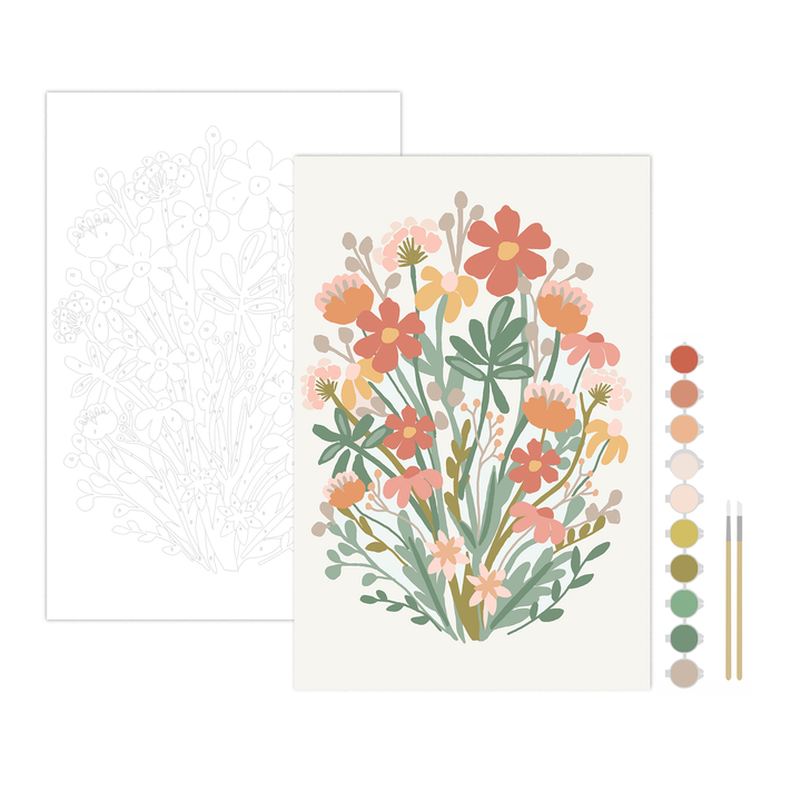 Breathe People - Wildflowers Meditative Art Paint by Number Kit