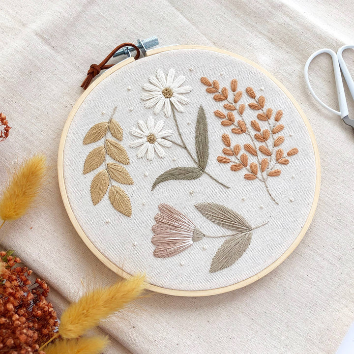 Matryoshka Doll Shop - Floral Embroidery DIY Kit, modern embroidery craft kit