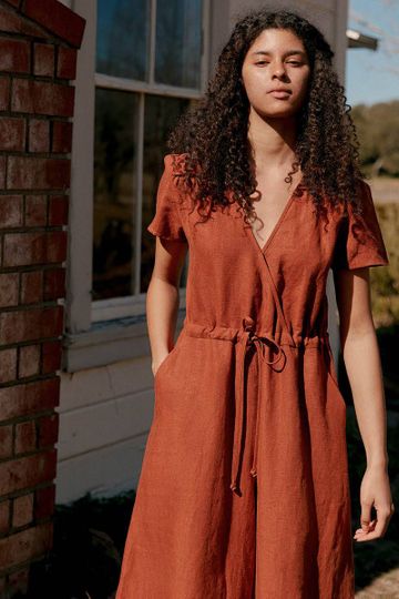 Christy Dawn-The Dawn Jumper | Rust Linen