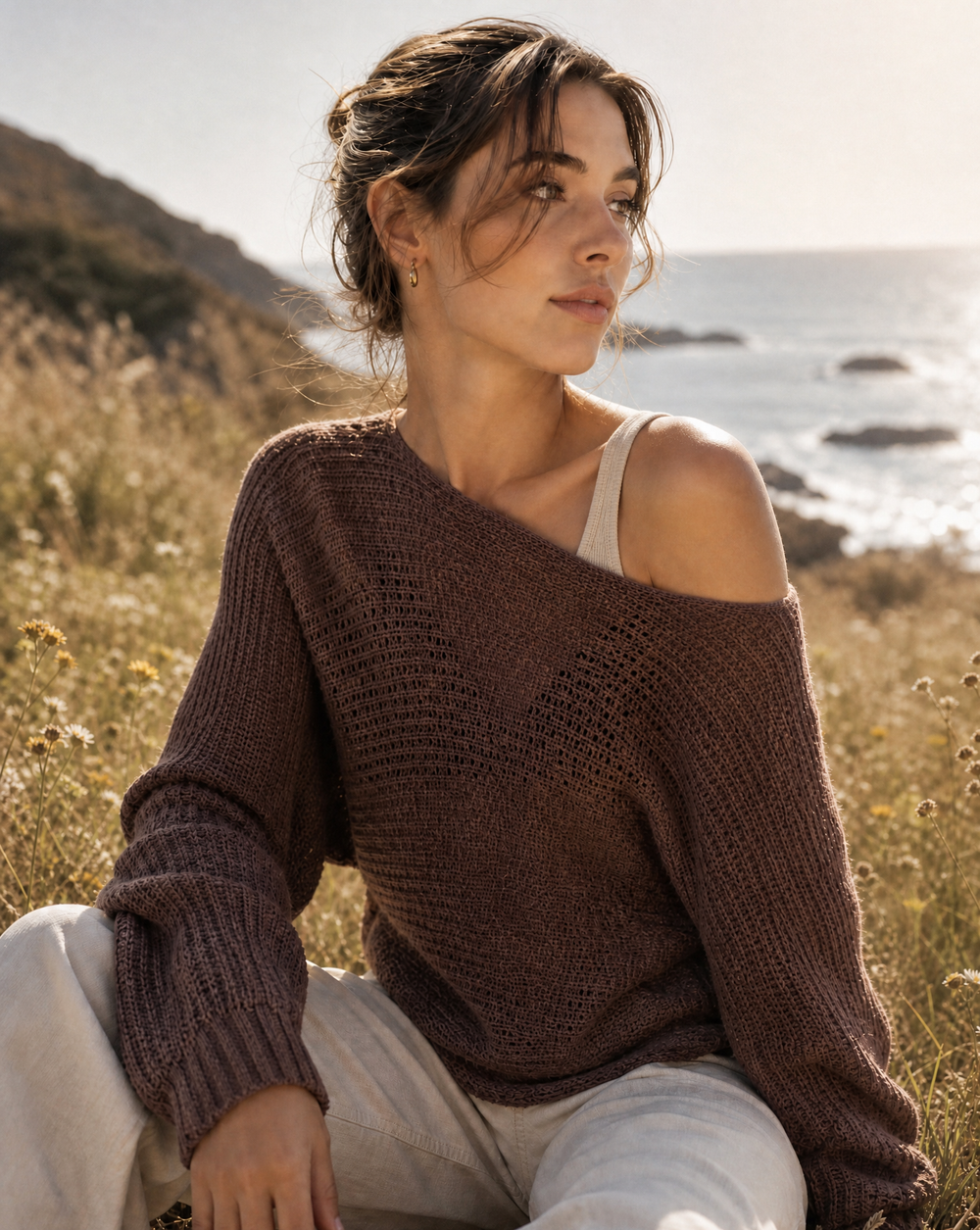 Laurel Canyon Crochet Knit Pullover