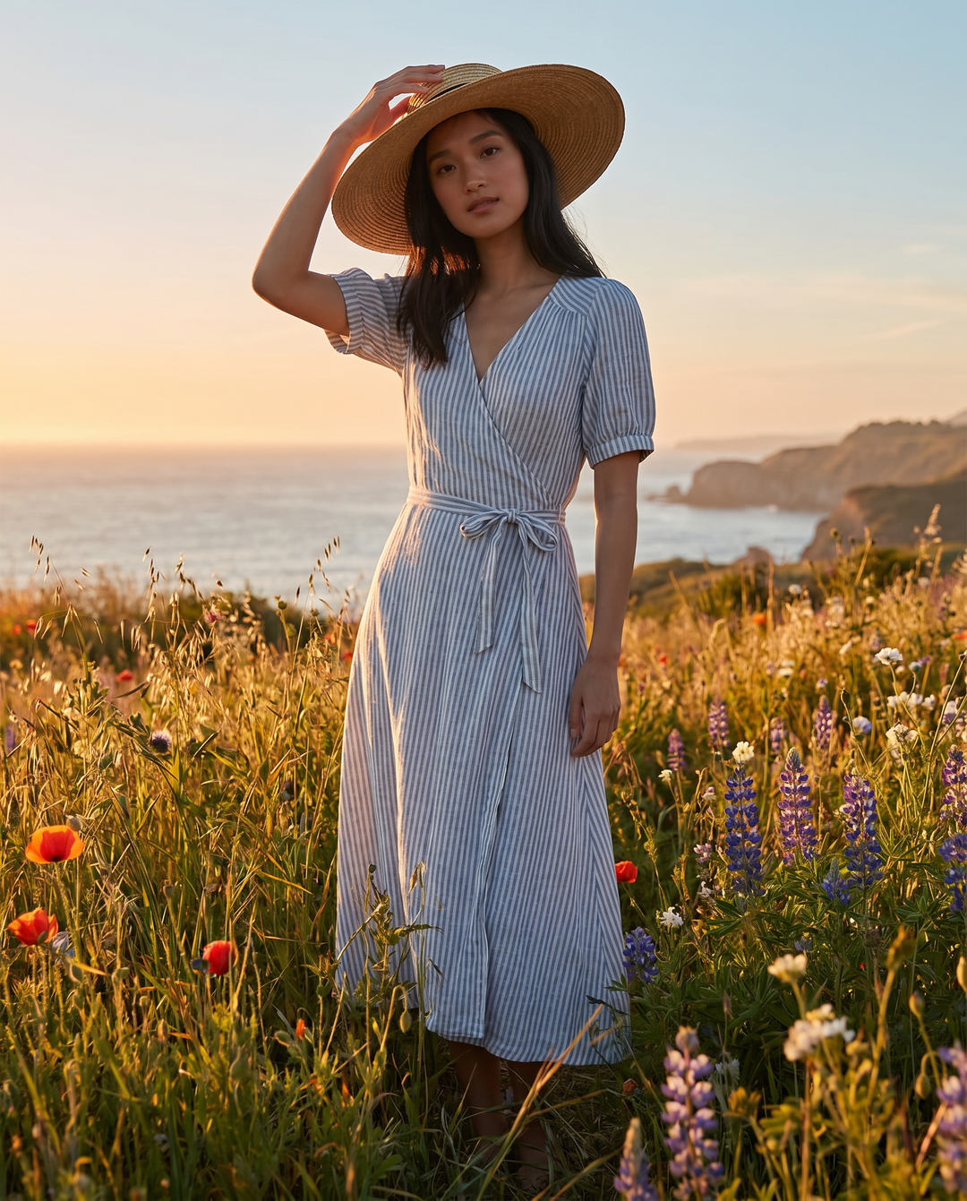 Pemberley Cotton Gauze Wrap Dress