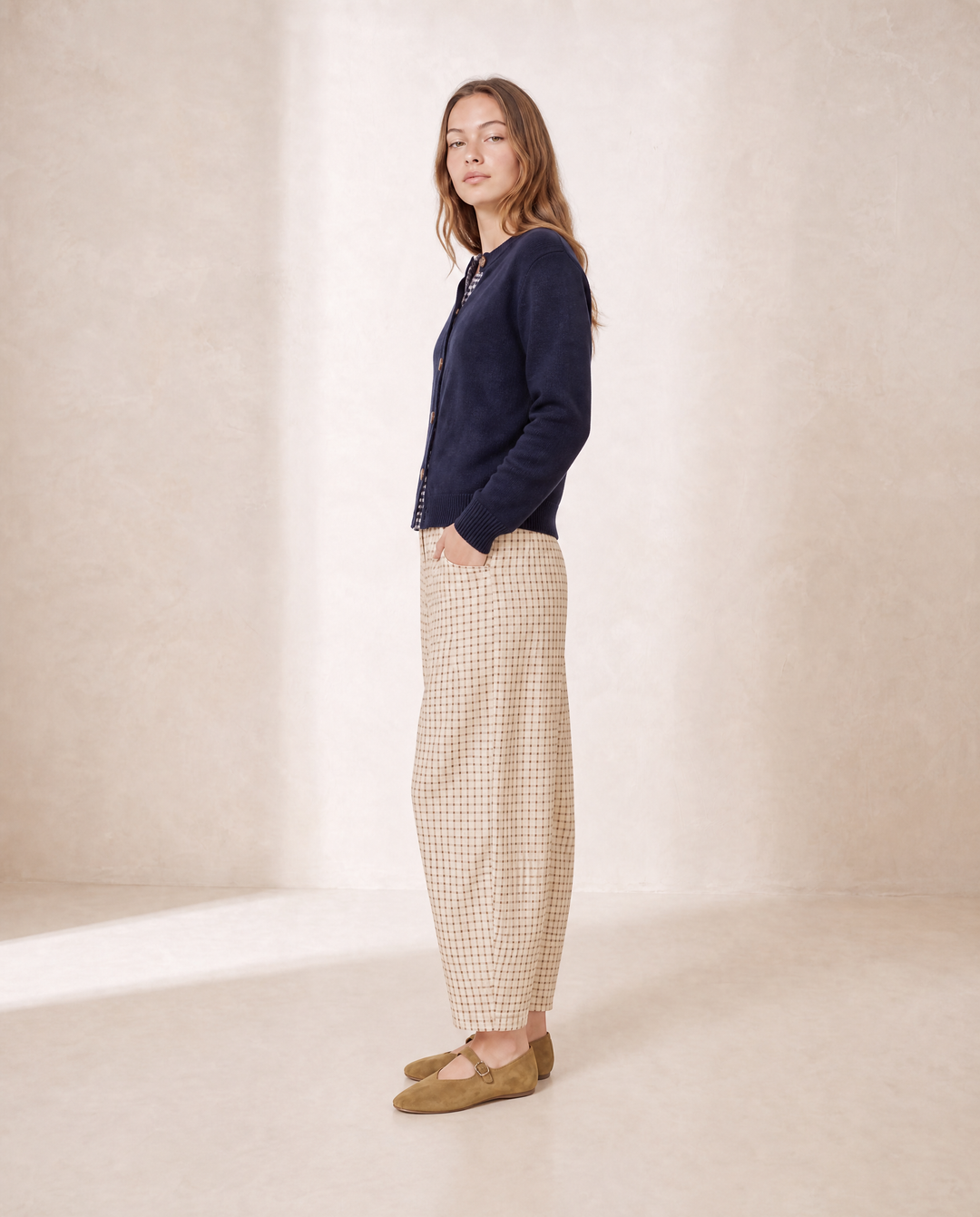 Pre-Order: Oxford Plaid Barrel Pants