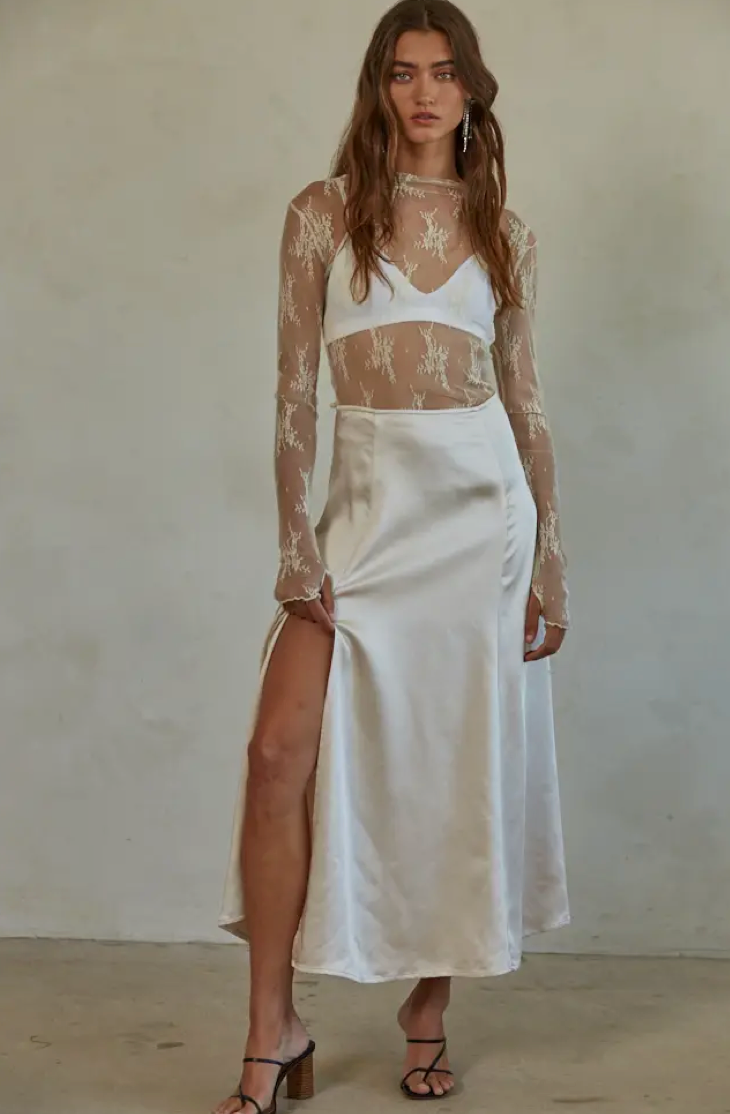 The Aubrey Lace Top in Ivory